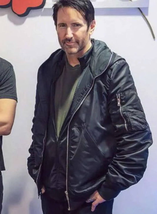 Harpoon Trent Reznor Inspired Black Hooded Jacket - Tron Ares 2025 Style