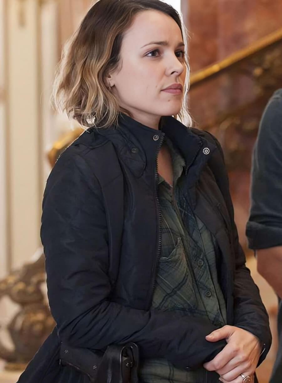 Harpoon Ani Bezzerides Inspired Black Parachute Fabric Leather Jacket - True Detective Style