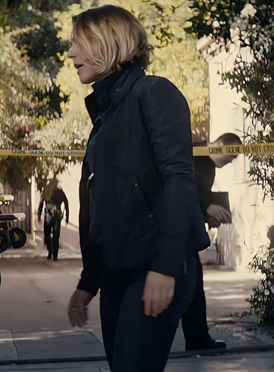 Harpoon Ani Bezzerides Inspired Black Parachute Fabric Leather Jacket - True Detective Style
