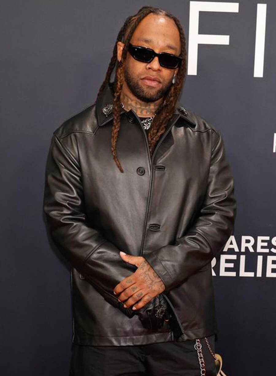 Harpoon Ty Dolla $ign Inspired Black Leather Jacket - Red Carpet 2025 Style