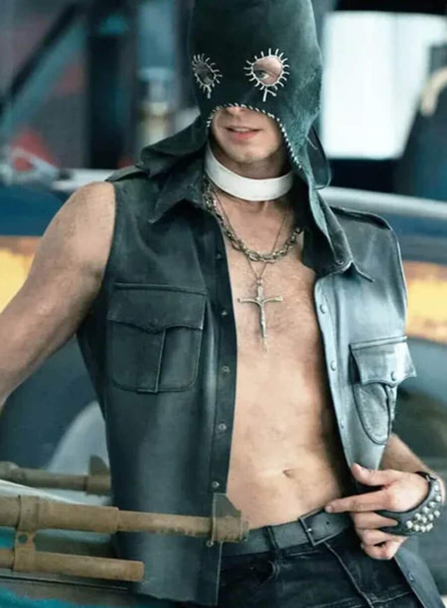 Harpoon Deacon Inspired Black Leather Jacket - Twisted Metal Style