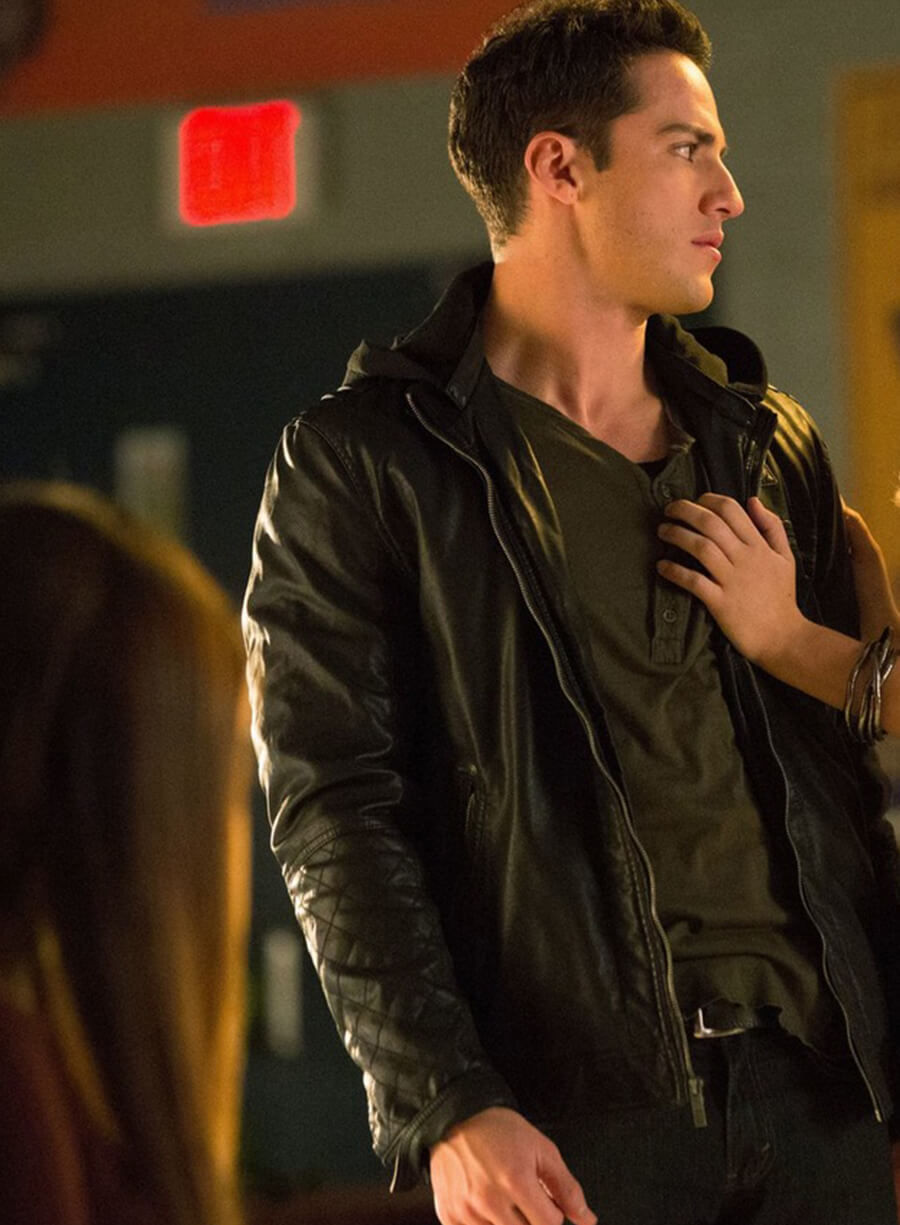Harpoon Tyler Lockwood Inspired Black Hooded Jacket - The Vampire Diaries S04 Style