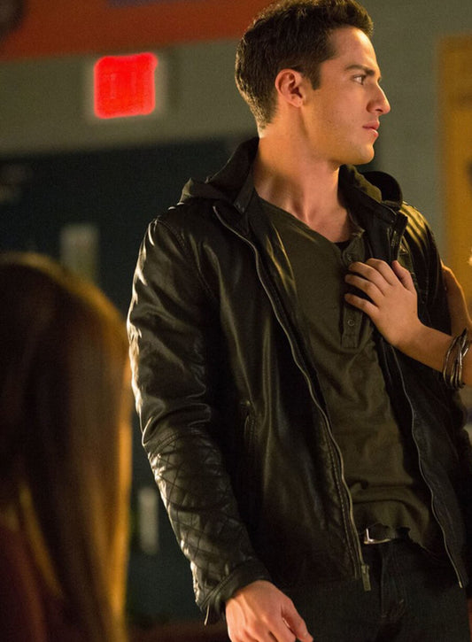 Harpoon Tyler Lockwood Inspired Black Hooded Jacket - The Vampire Diaries S04 Style
