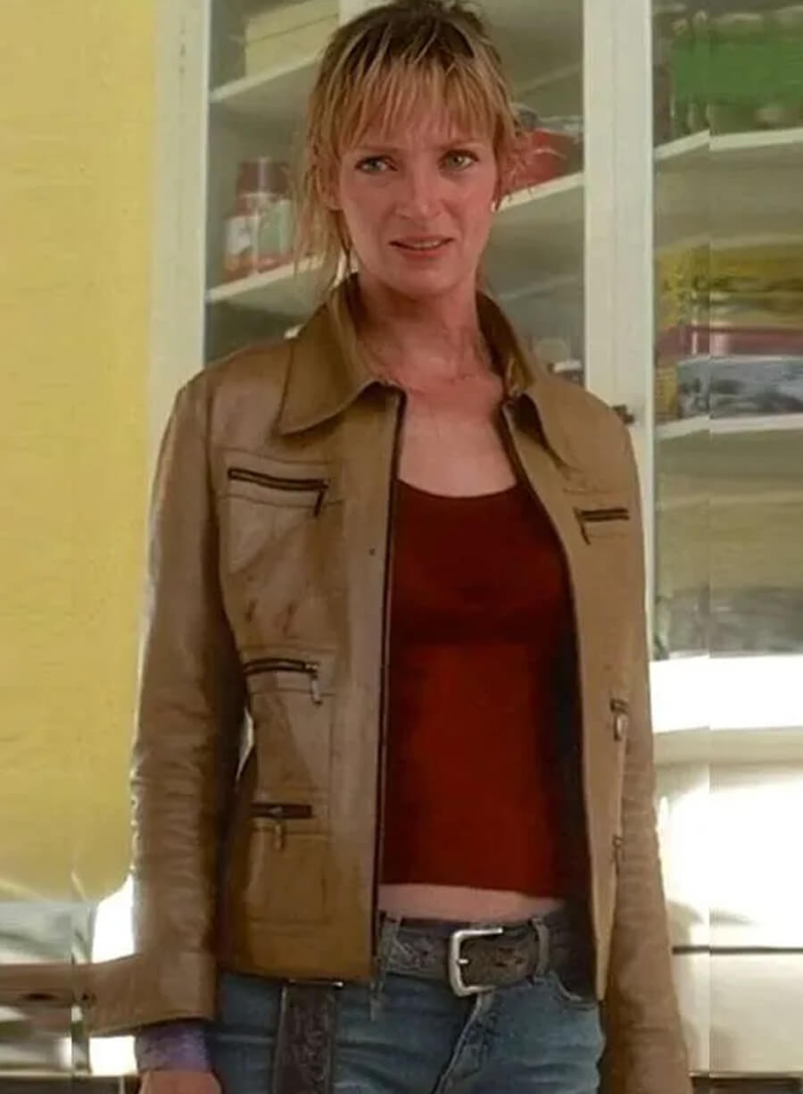 Harpoon The Bride Inspired Brown Real Leather Leather Jacket - Kill Bill Vol. 1 Style