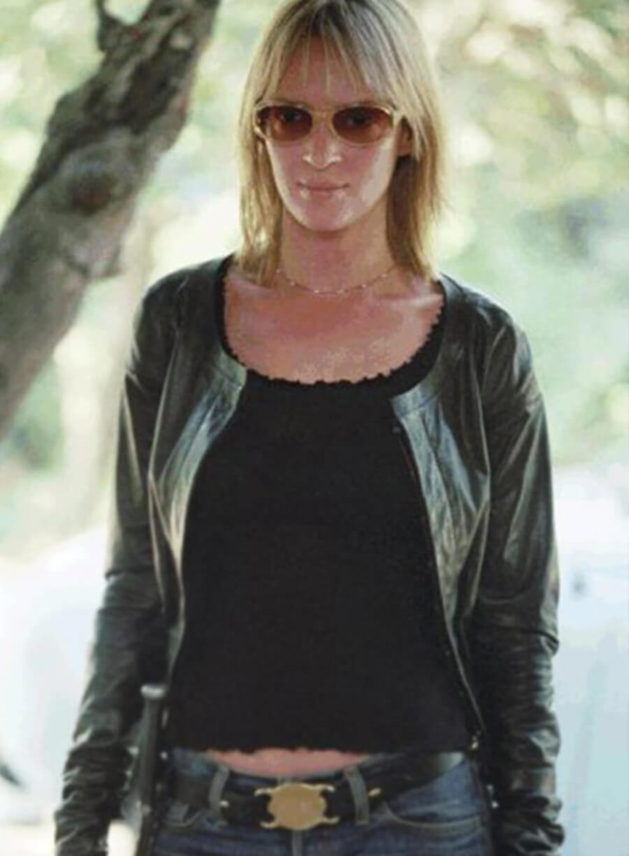 Harpoon Beatrix Kiddo Inspired Black Real Leather Leather Jacket - Kill Bill Vol. 1 Style