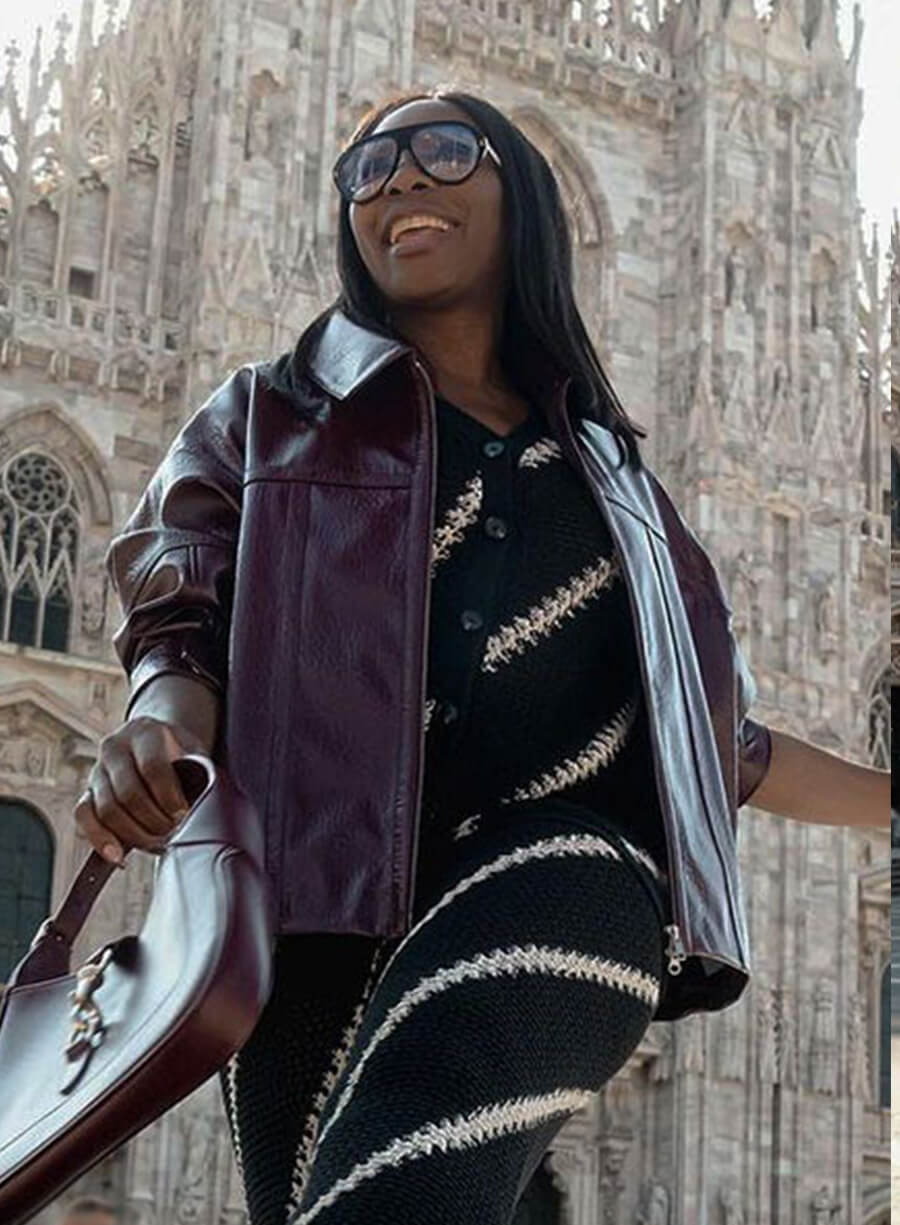 Harpoon Venus Williams Maroon Inspired Maroon Real Leather Leather Jacket