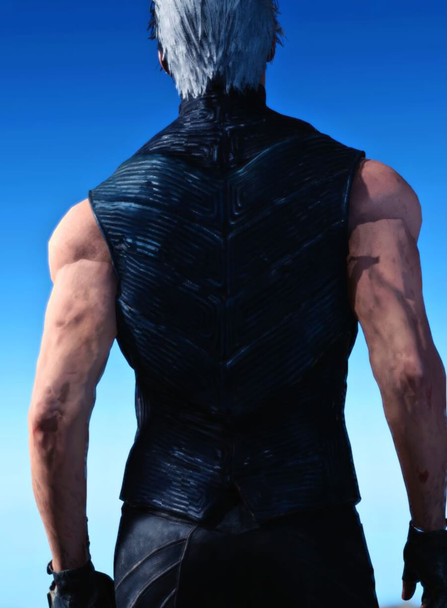 Harpoon Vergil Inspired Black & Blue Faux Leather Leather Jacket - Devil May Cry 5 Style
