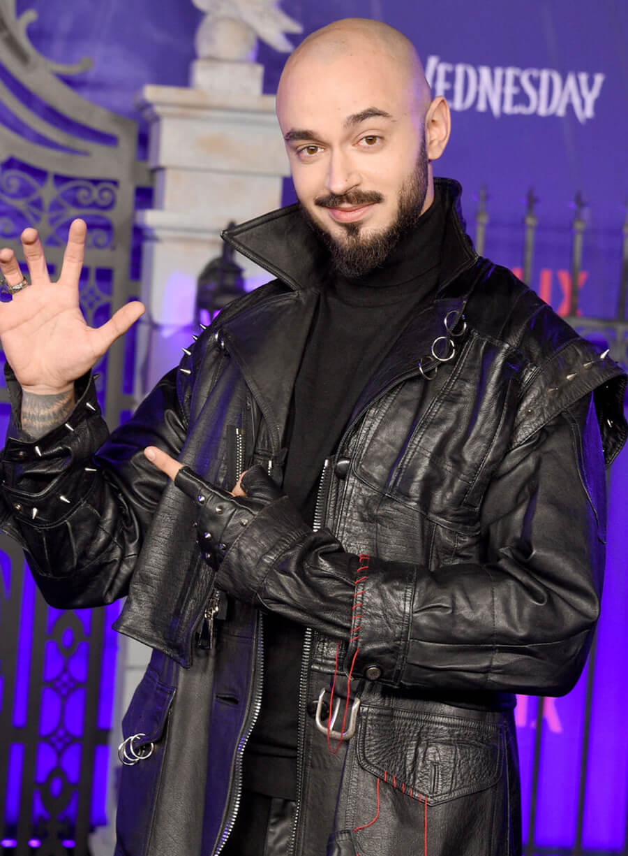 Harpoon Victor Dorobantu Inspired Black Real Leather Coat - Wednesday Premiere Style
