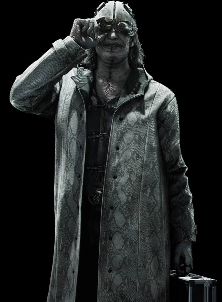 Harpoon Victor Gideon Inspired Grey Real Leather Coat - Resident Evil Requiem Style