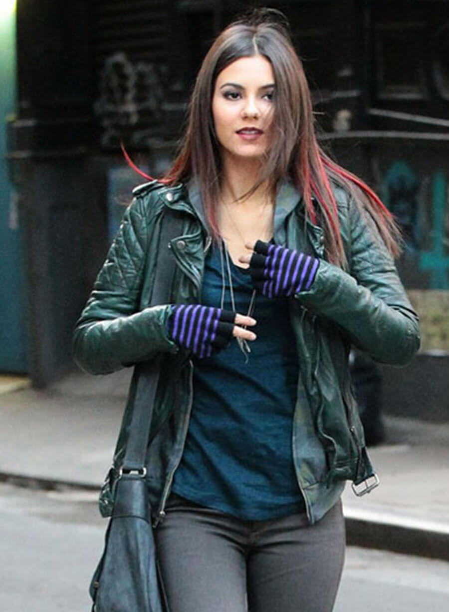 Harpoon Victoria Justice Inspired Green Leather Jacket