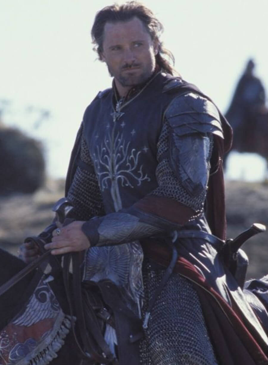 Harpoon Aragorn Inspired Blue Leather Jacket - The Lord of the Rings: The Fellowship of the Ring Style