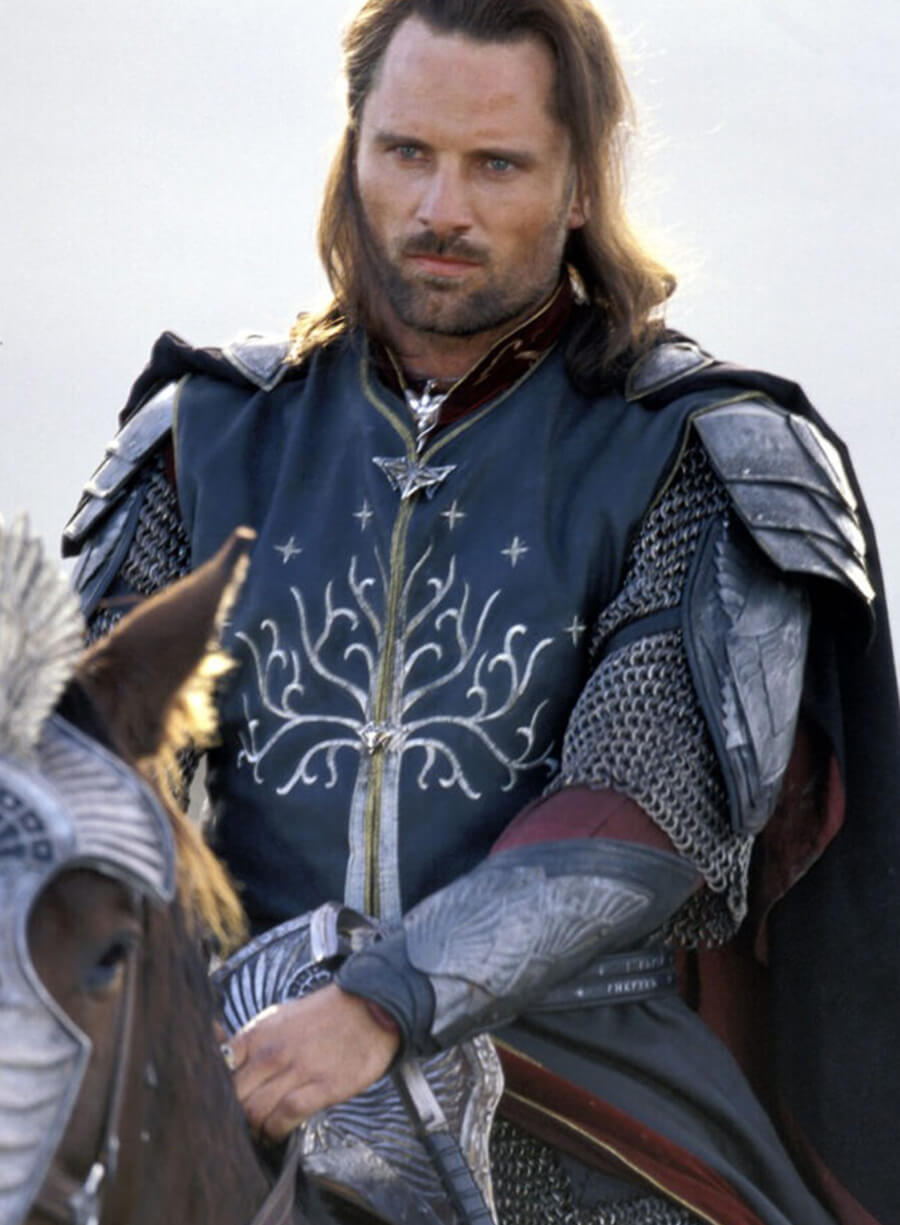 Harpoon Aragorn Inspired Blue Leather Jacket - The Lord of the Rings: The Fellowship of the Ring Style