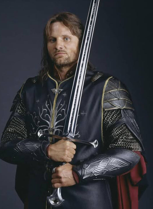 Harpoon Aragorn Inspired Blue Leather Jacket - The Lord of the Rings: The Fellowship of the Ring Style