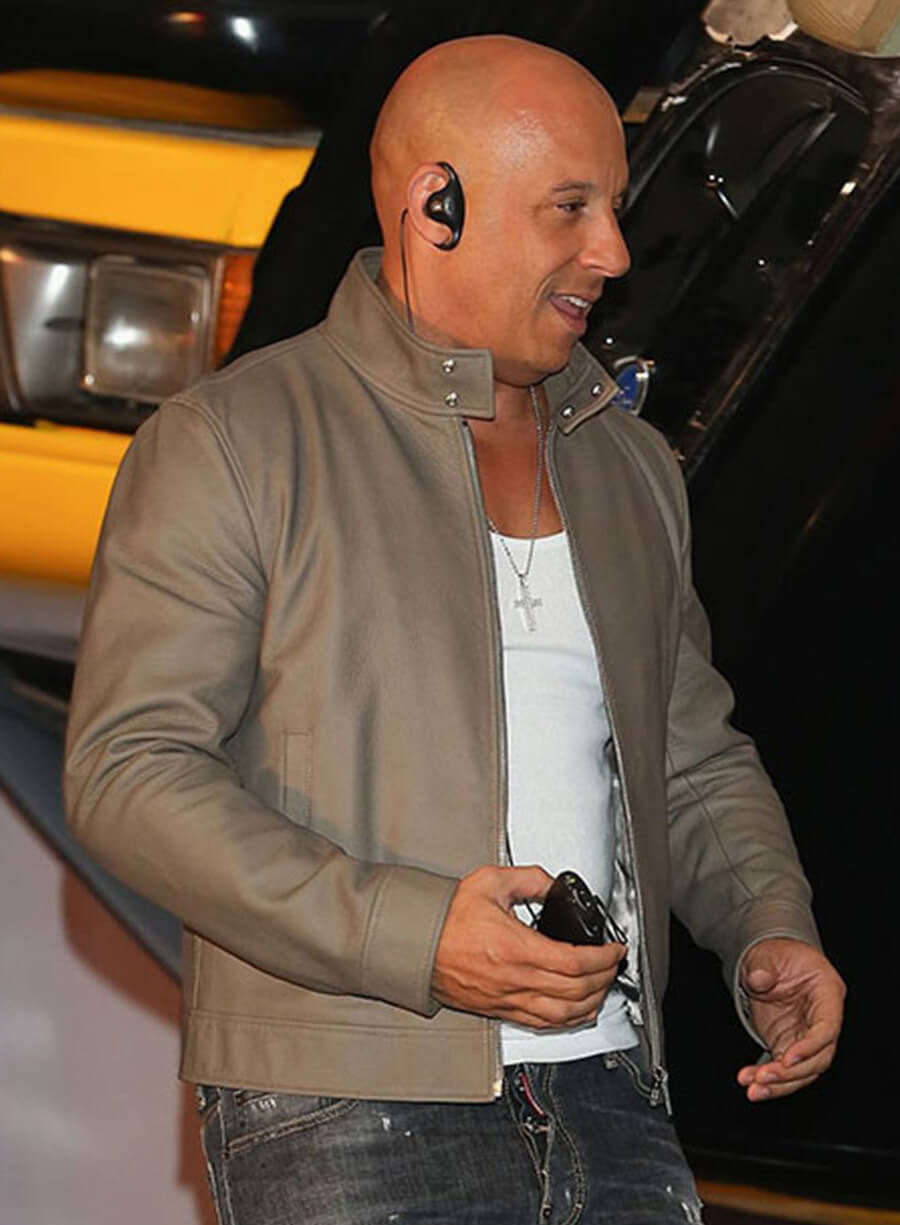 Harpoon Vin Diesel Inspired Grey Leather Jacket