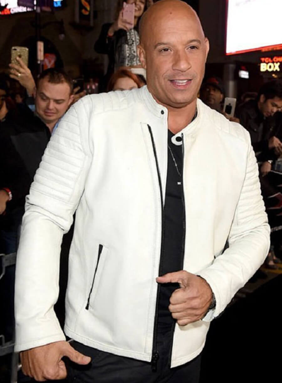 Harpoon Vin Diesel Inspired White Leather Jacket
