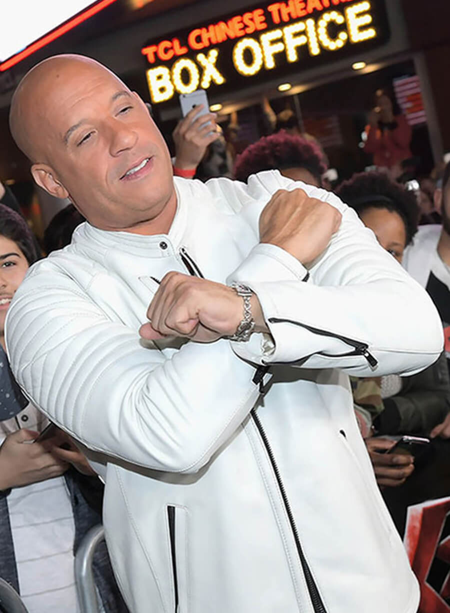 Harpoon Vin Diesel Inspired White Leather Jacket