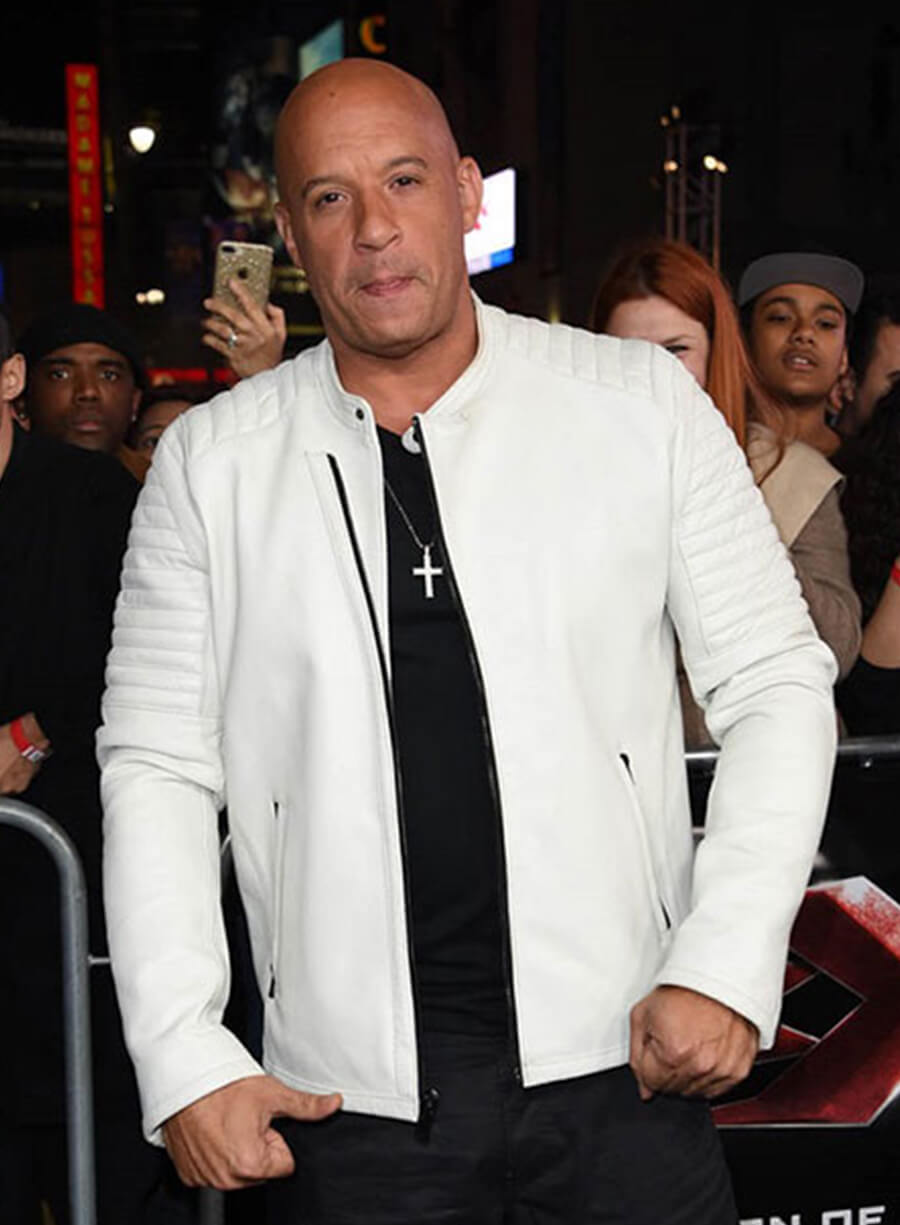 Harpoon Vin Diesel Inspired White Leather Jacket