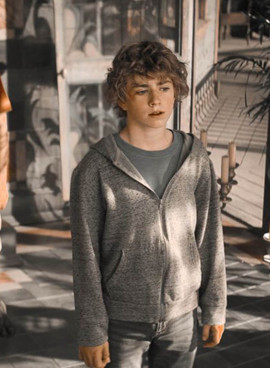 Harpoon Percy Jackson Inspired Grey Hooded Jacket - Percy Jackson and the Olympians Style