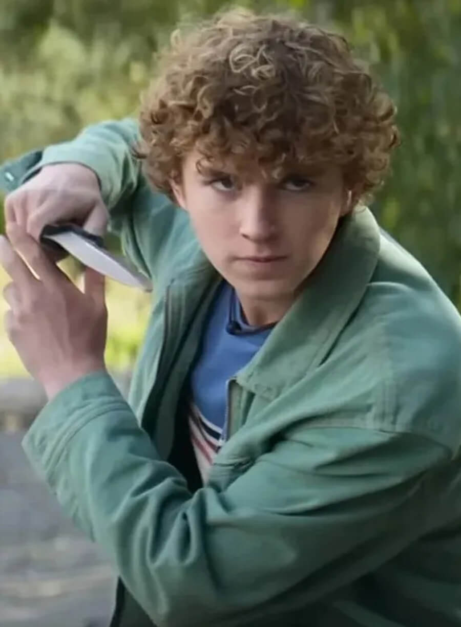 Harpoon Percy Jackson Inspired Green Leather Jacket - Percy Jackson and the Olympians S02 Style