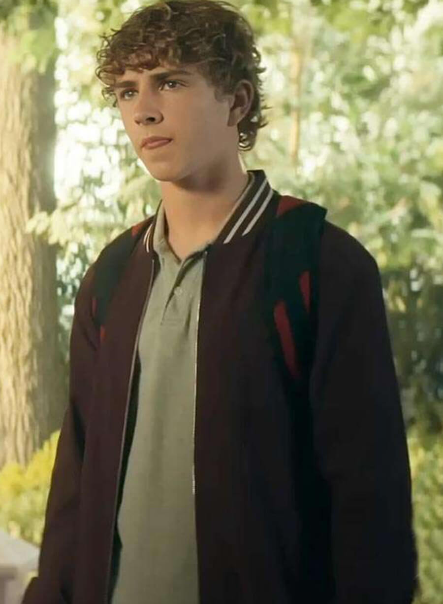 Harpoon Percy Jackson Inspired Maroon Varsity Jacket - Percy Jackson and the Olympians S02 Style
