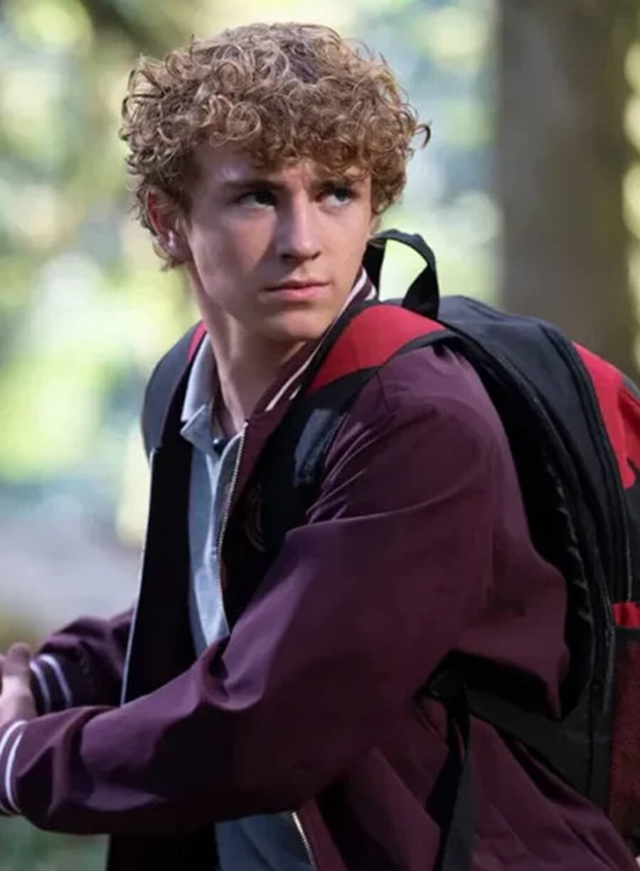 Harpoon Percy Jackson Inspired Maroon Varsity Jacket - Percy Jackson and the Olympians S02 Style