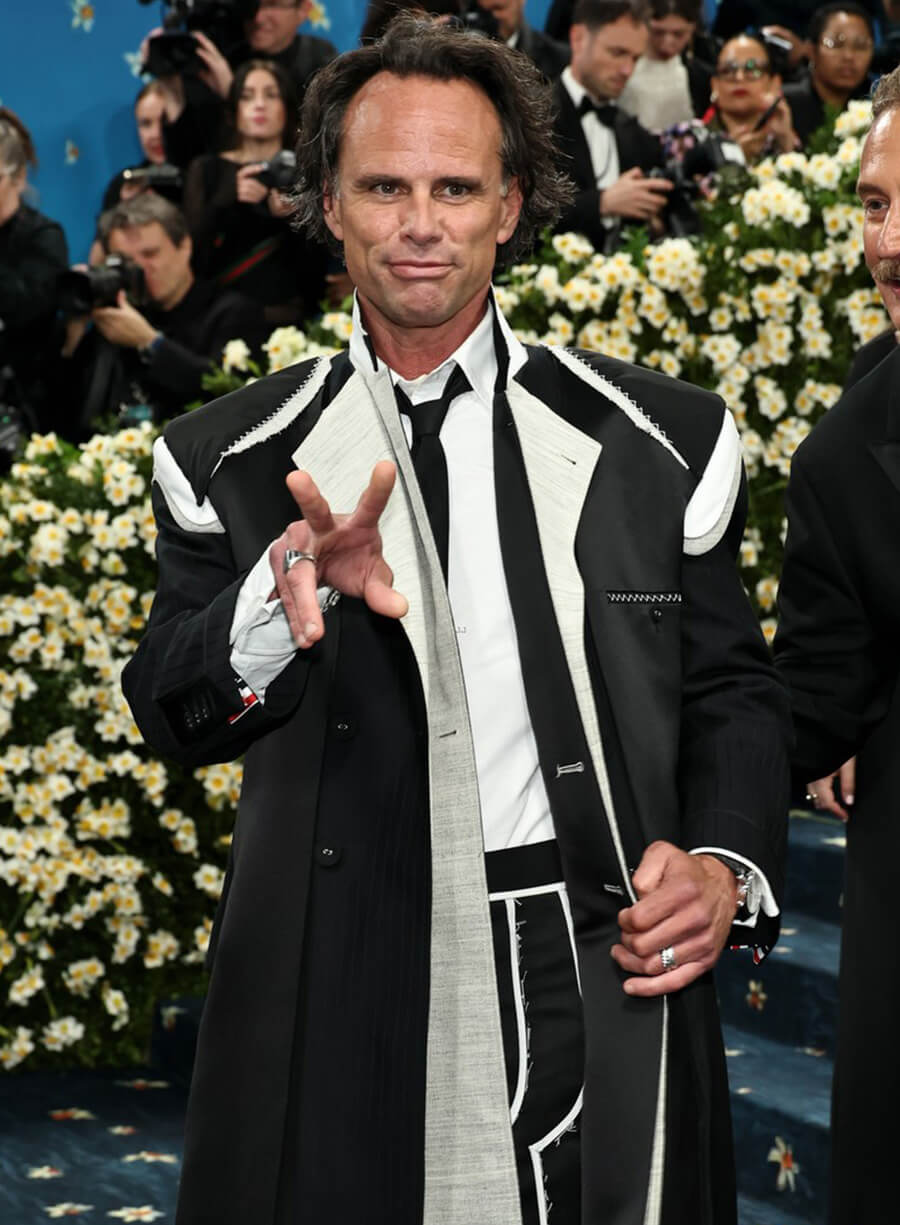 Harpoon Walton Goggins Inspired Black Fabric Coat - Met Gala 2025 Style