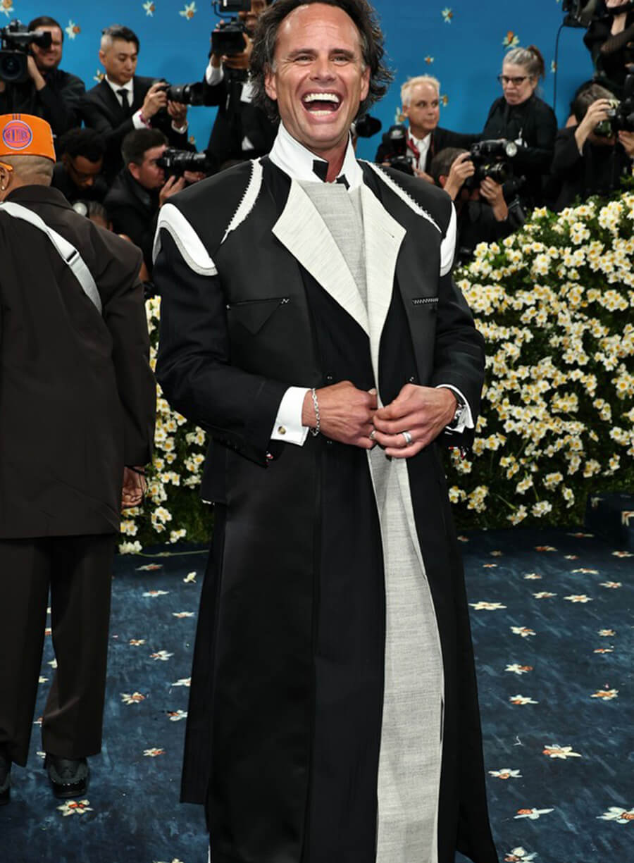 Harpoon Walton Goggins Inspired Black Fabric Coat - Met Gala 2025 Style