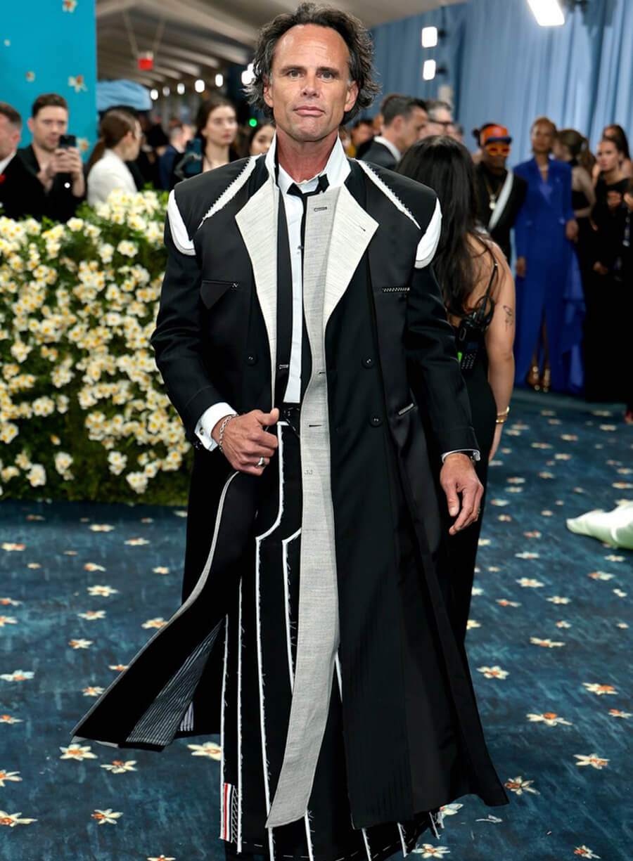 Harpoon Walton Goggins Inspired Black Fabric Coat - Met Gala 2025 Style