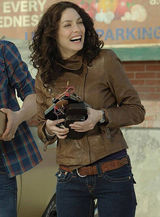 Harpoon Myka Bering Inspired Brown Leather Jacket - Warehouse 13 Style