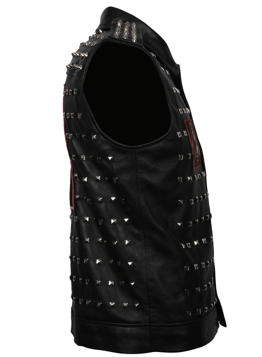 Harpoon Wrench Shawn Baichoo Inspired Black Real Leather Hooded Jacket - Watch Dog 2 Style