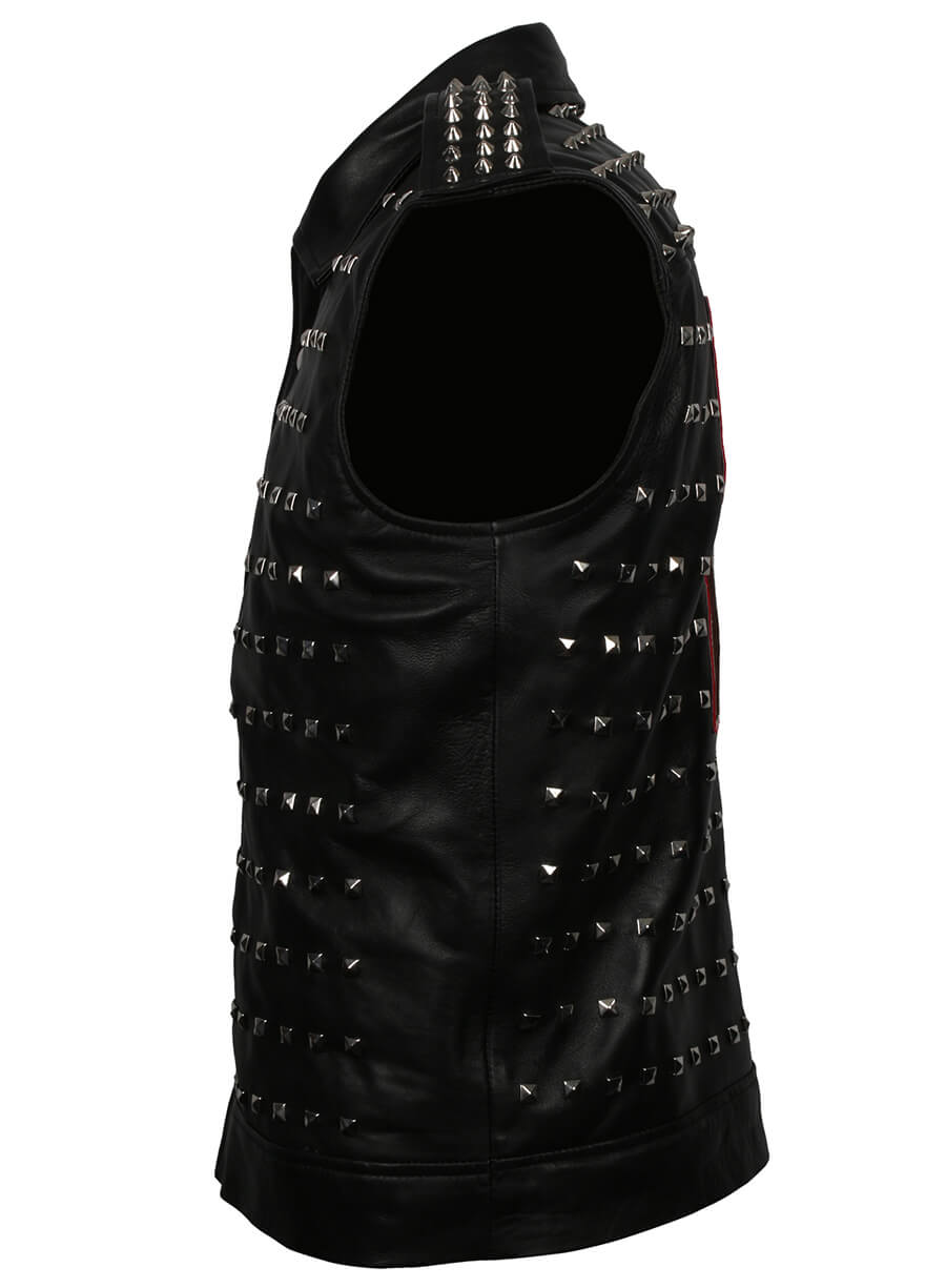 Harpoon Wrench Shawn Baichoo Inspired Black Real Leather Hooded Jacket - Watch Dog 2 Style