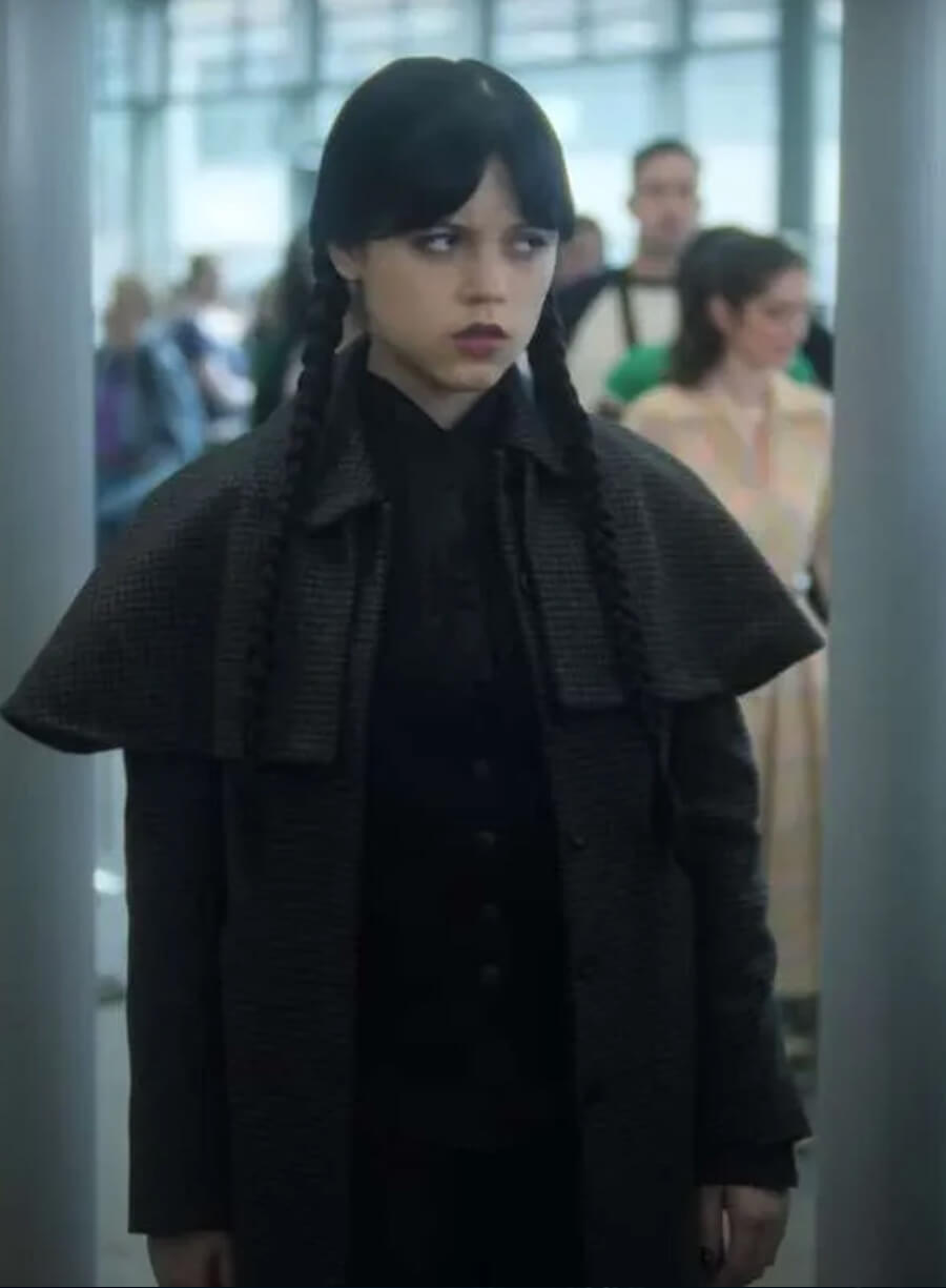 Harpoon Wednesday Addams Inspired Black Coat - Wednesday S02 Style
