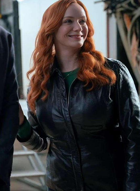 Harpoon Christina Hendricks Inspired Black Real Leather Leather Jacket - Small Town Big Story Style