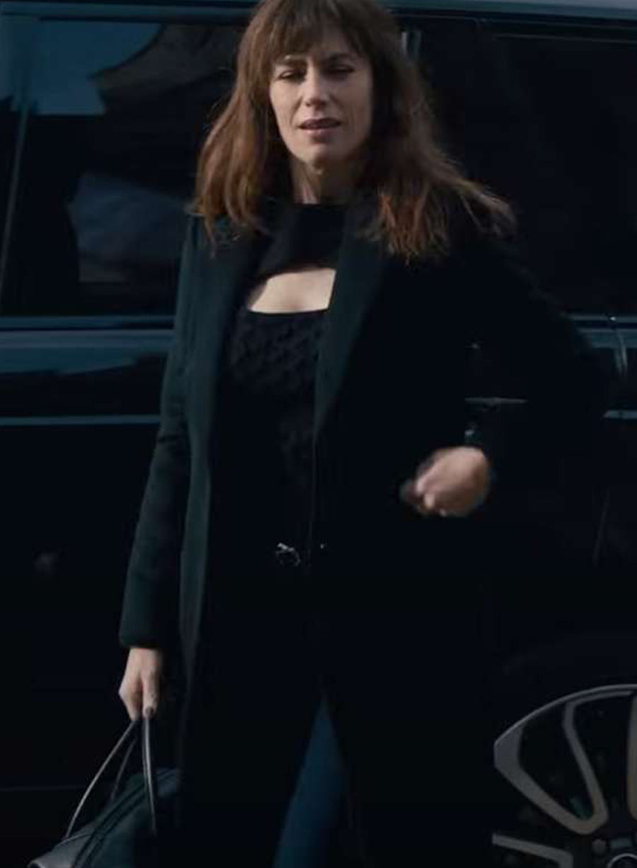 Harpoon Wendy Rhoades Inspired Black Wool Fabric Coat - Billions Tv Series Style
