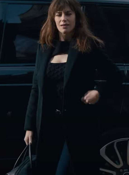 Harpoon Wendy Rhoades Inspired Black Wool Fabric Coat - Billions Tv Series Style