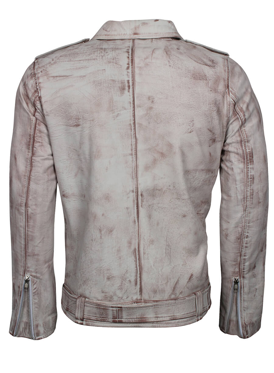 Harpoon Waxed Brando Inspired White Waxed Leather Jacket