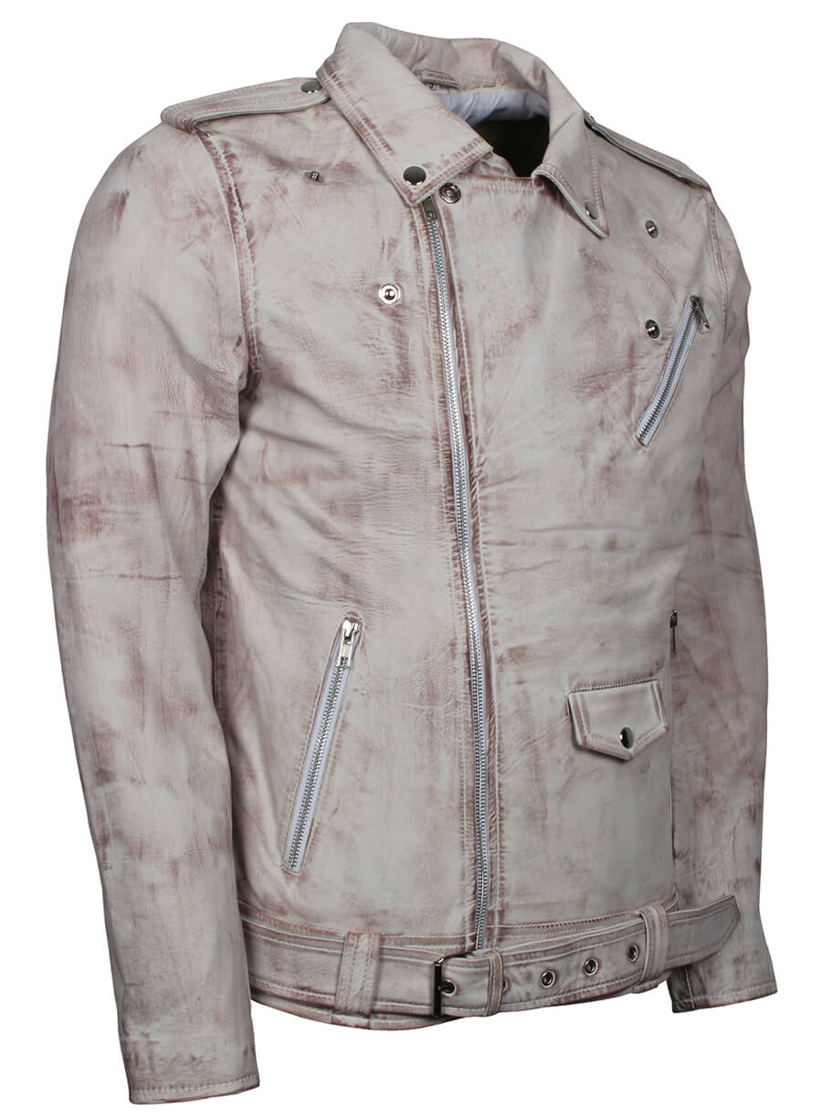 Harpoon Waxed Brando Inspired White Waxed Leather Jacket