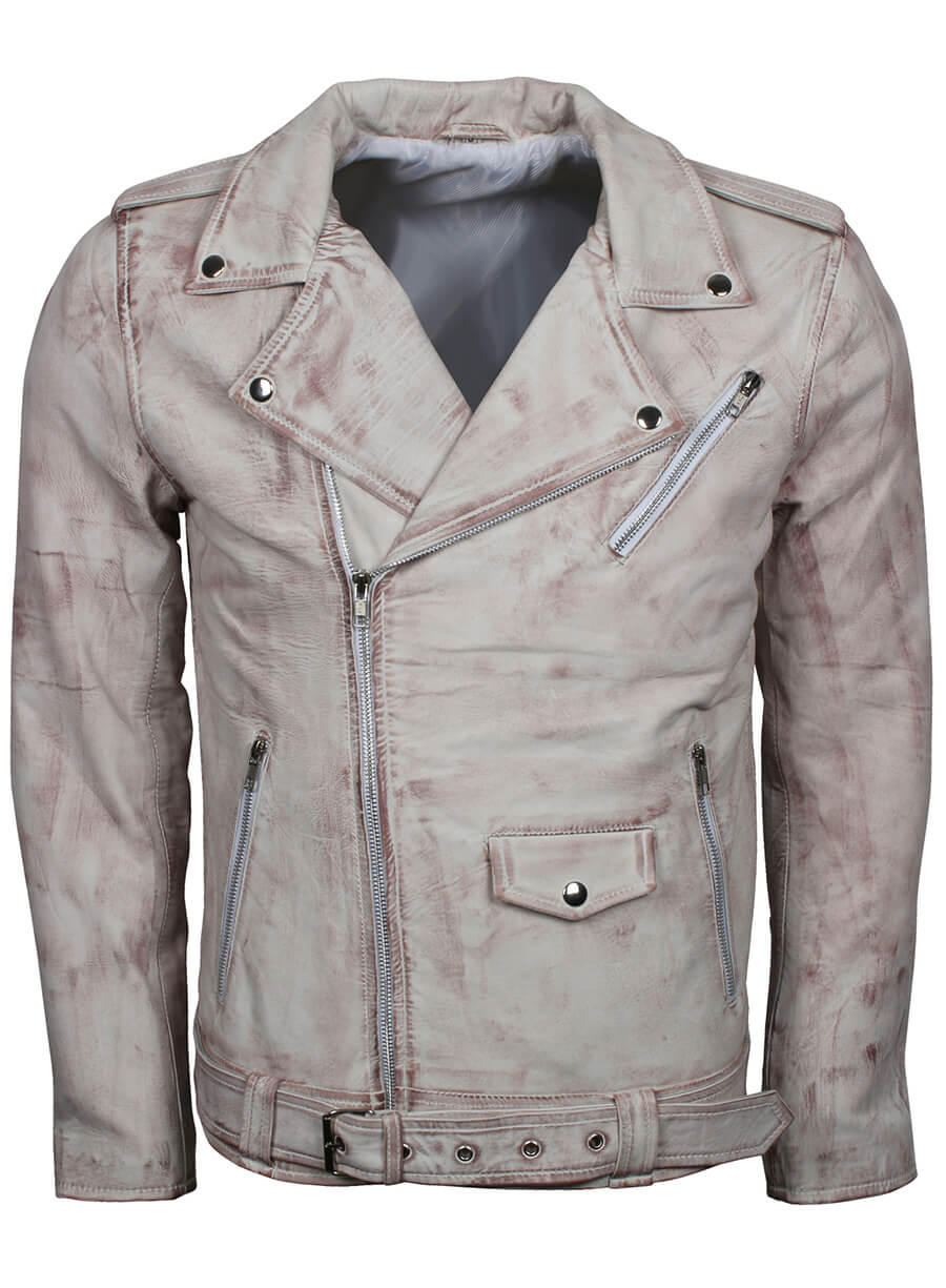 Harpoon Waxed Brando Inspired White Waxed Leather Jacket