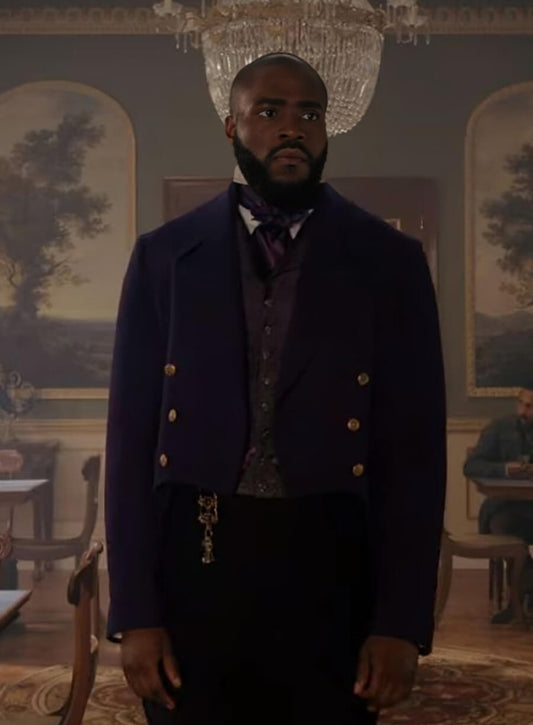 Harpoon Will Mondrich Inspired Blue Coat - Bridgerton Style