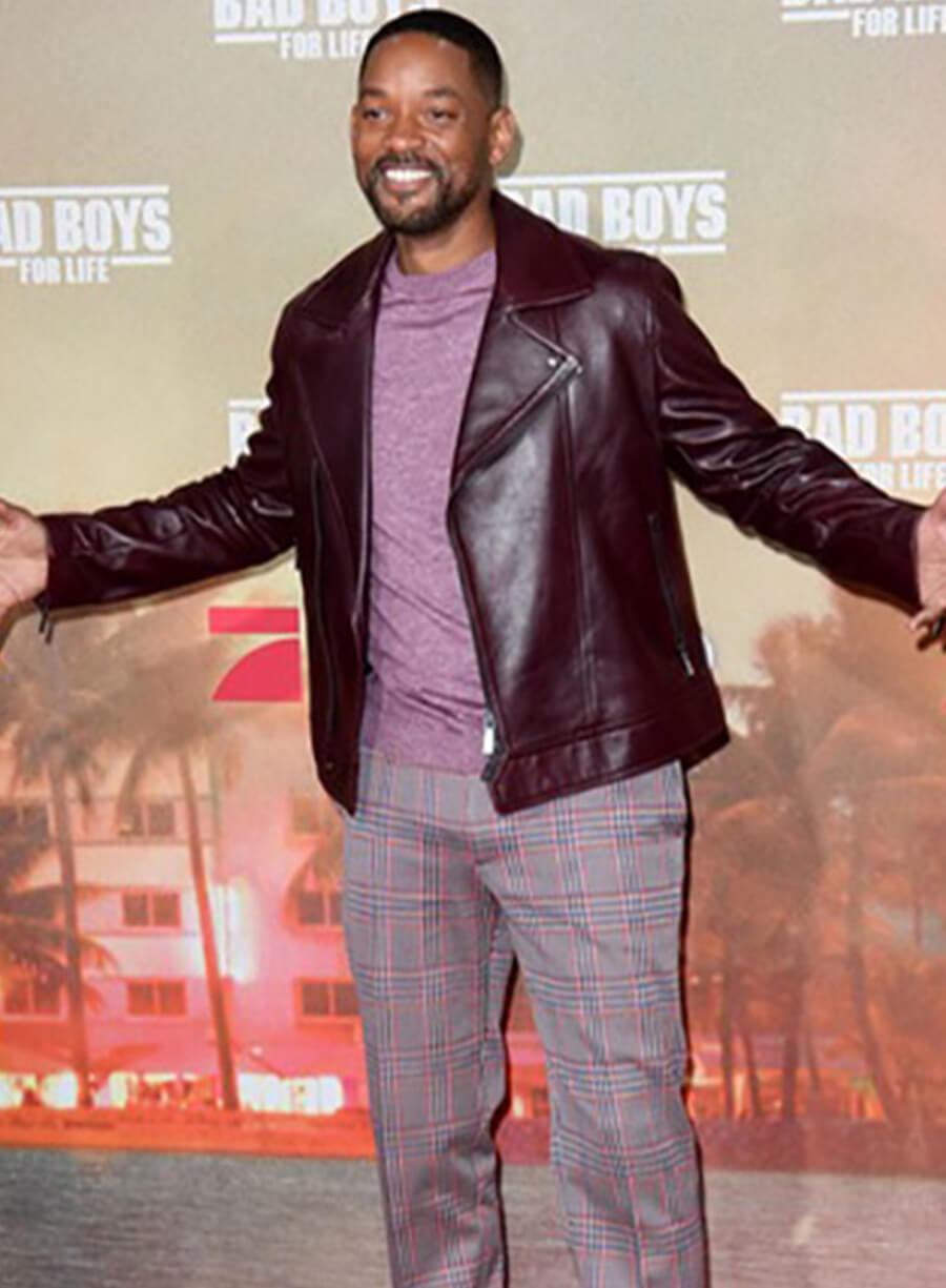Harpoon Detective Mike Lowrey Inspired Maroon Real Leather Leather Jacket - Bad Boys Ride or Die Style