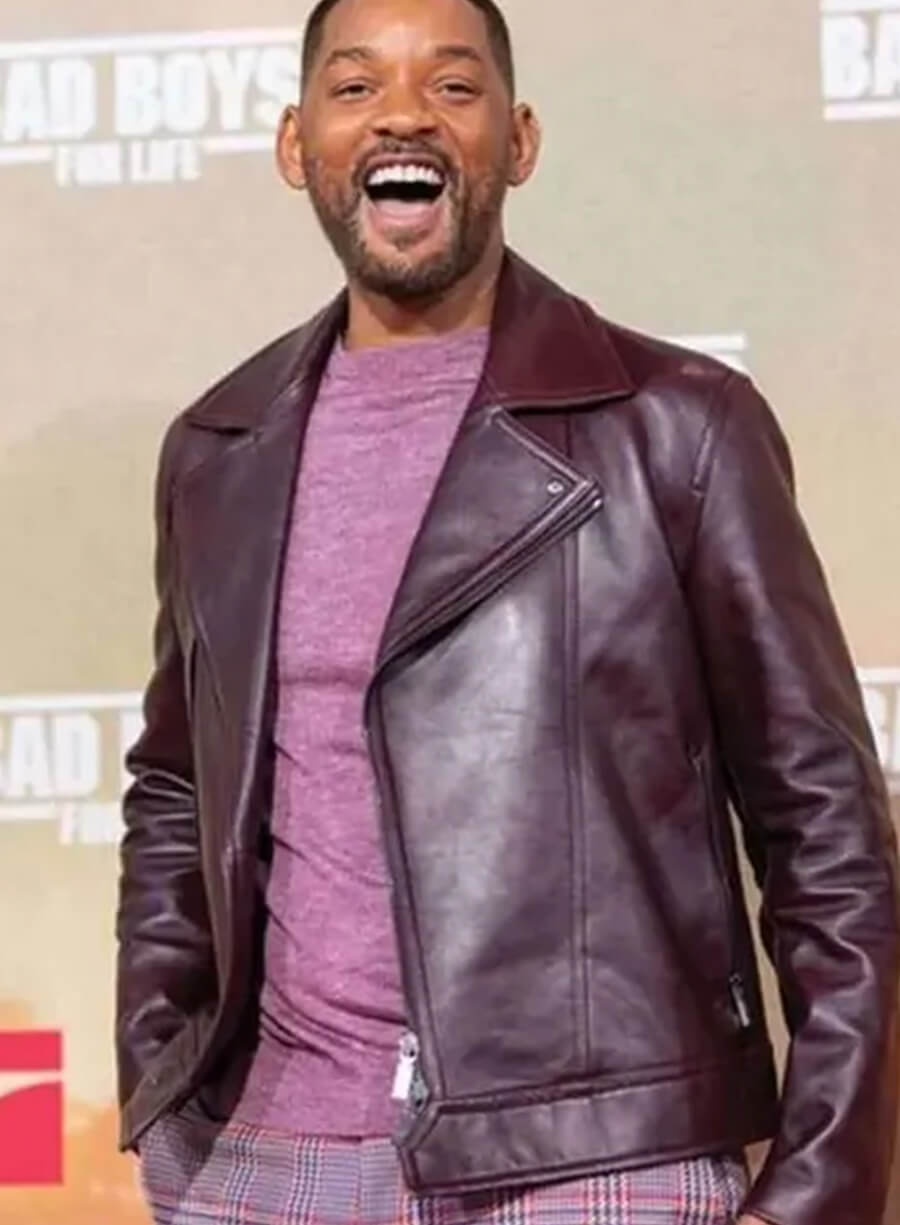 Harpoon Detective Mike Lowrey Inspired Maroon Real Leather Leather Jacket - Bad Boys Ride or Die Style