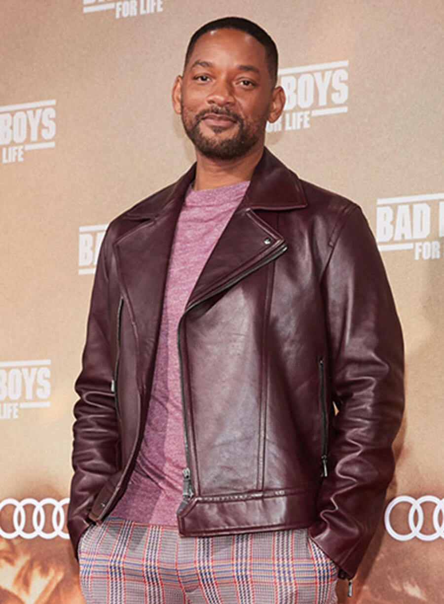 Harpoon Detective Mike Lowrey Inspired Maroon Real Leather Leather Jacket - Bad Boys Ride or Die Style