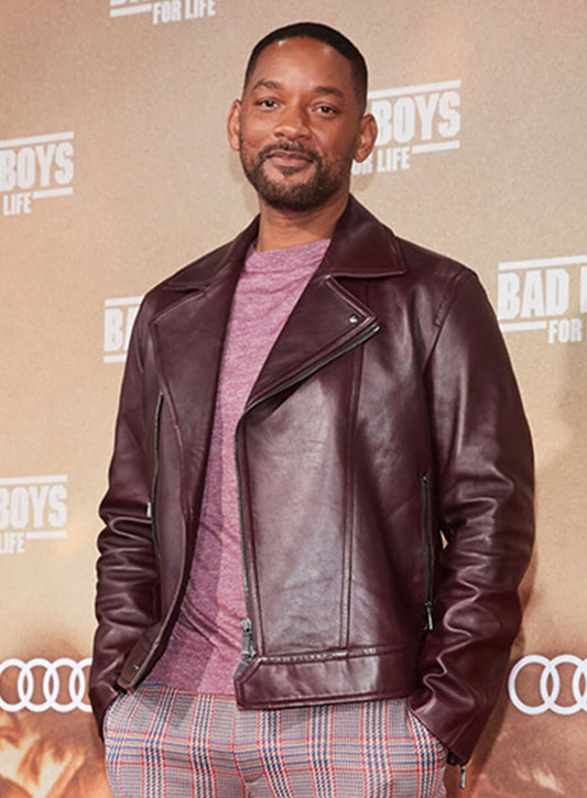 Harpoon Detective Mike Lowrey Inspired Maroon Real Leather Leather Jacket - Bad Boys Ride or Die Style
