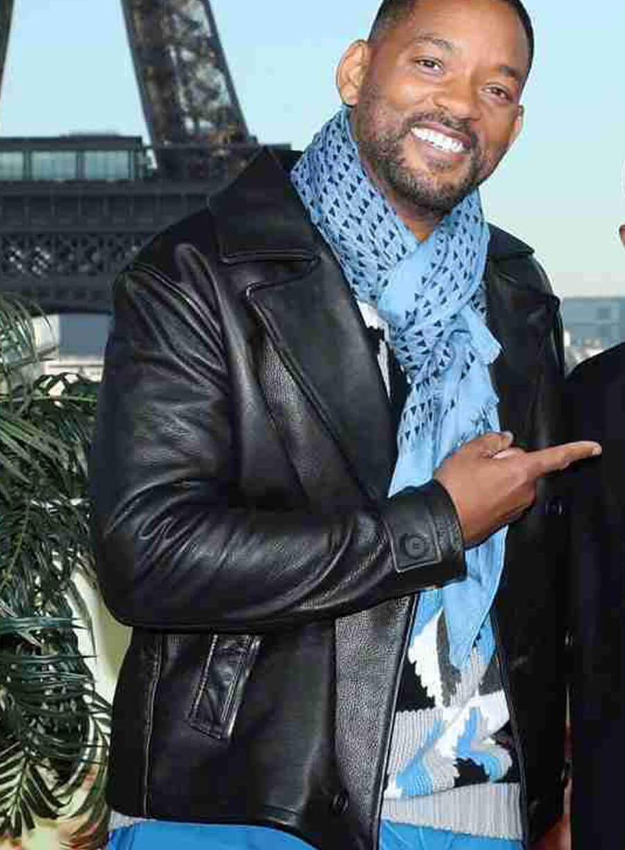 Harpoon Will Smith Bad Boys Ride Or Die Inspired Black Real Leather Leather Jacket