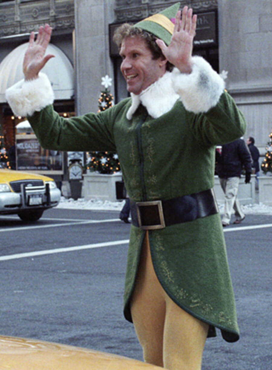 Harpoon William Buddy Inspired Green Wool Fabric Coat - Elf 2003 Style