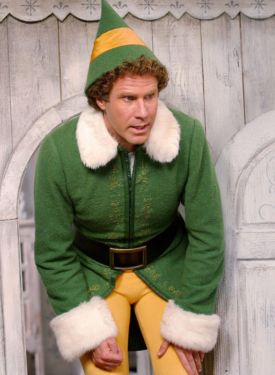 Harpoon William Buddy Inspired Green Wool Fabric Coat - Elf 2003 Style