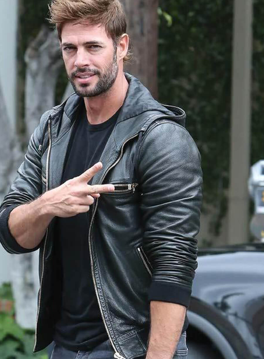 Harpoon William Levy Inspired Black Real Leather Hooded Jacket