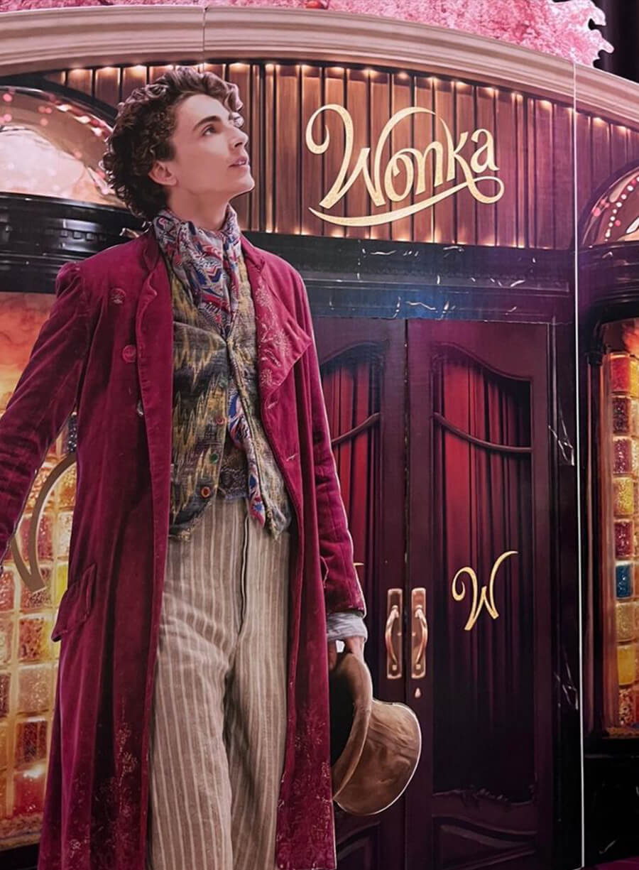 Harpoon Willy Wonka Inspired Maroon Velvet Fabric Coat