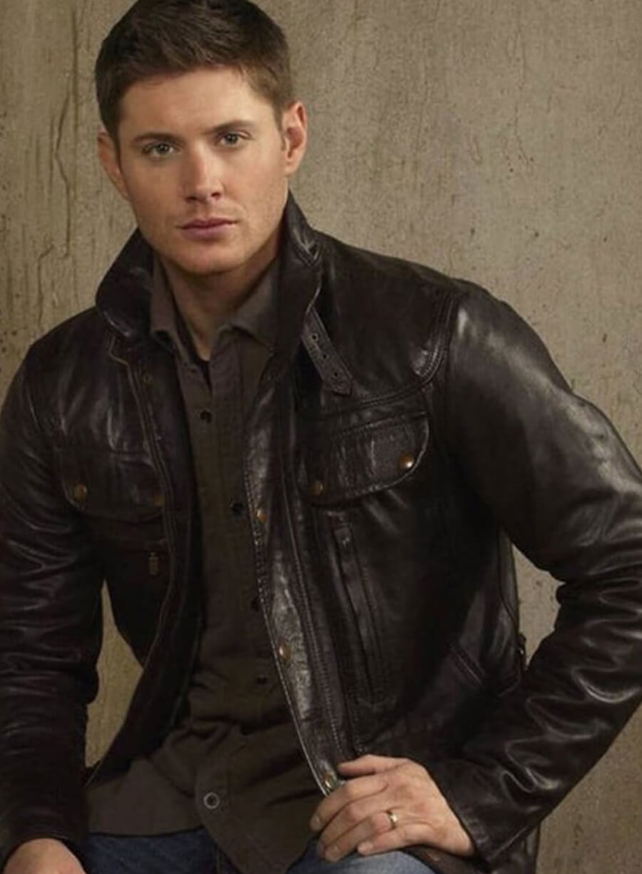 Harpoon Dean Winchester Inspired Dark Brown Real leather Leather Jacket - Supernatural Tv Series Style