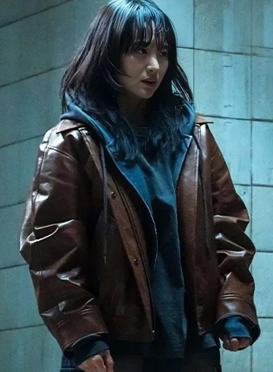 Harpoon Kim A-Hyeon Inspired Brown Leather Jacket - The Defects S01 Style